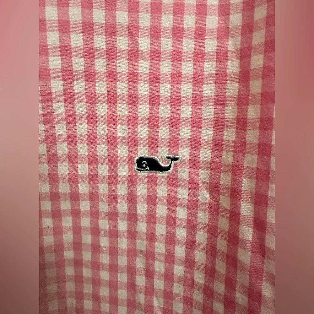 Vineyard Vines Pink Gingham Slim Fit Whale Shirt - Picture 3 of 9